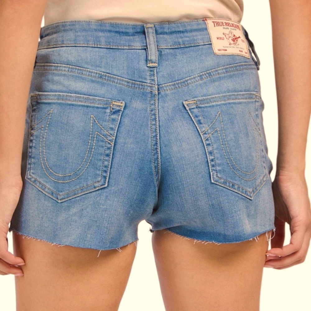 Brand New True Religion Maisie Raw Hem Denim Shorts